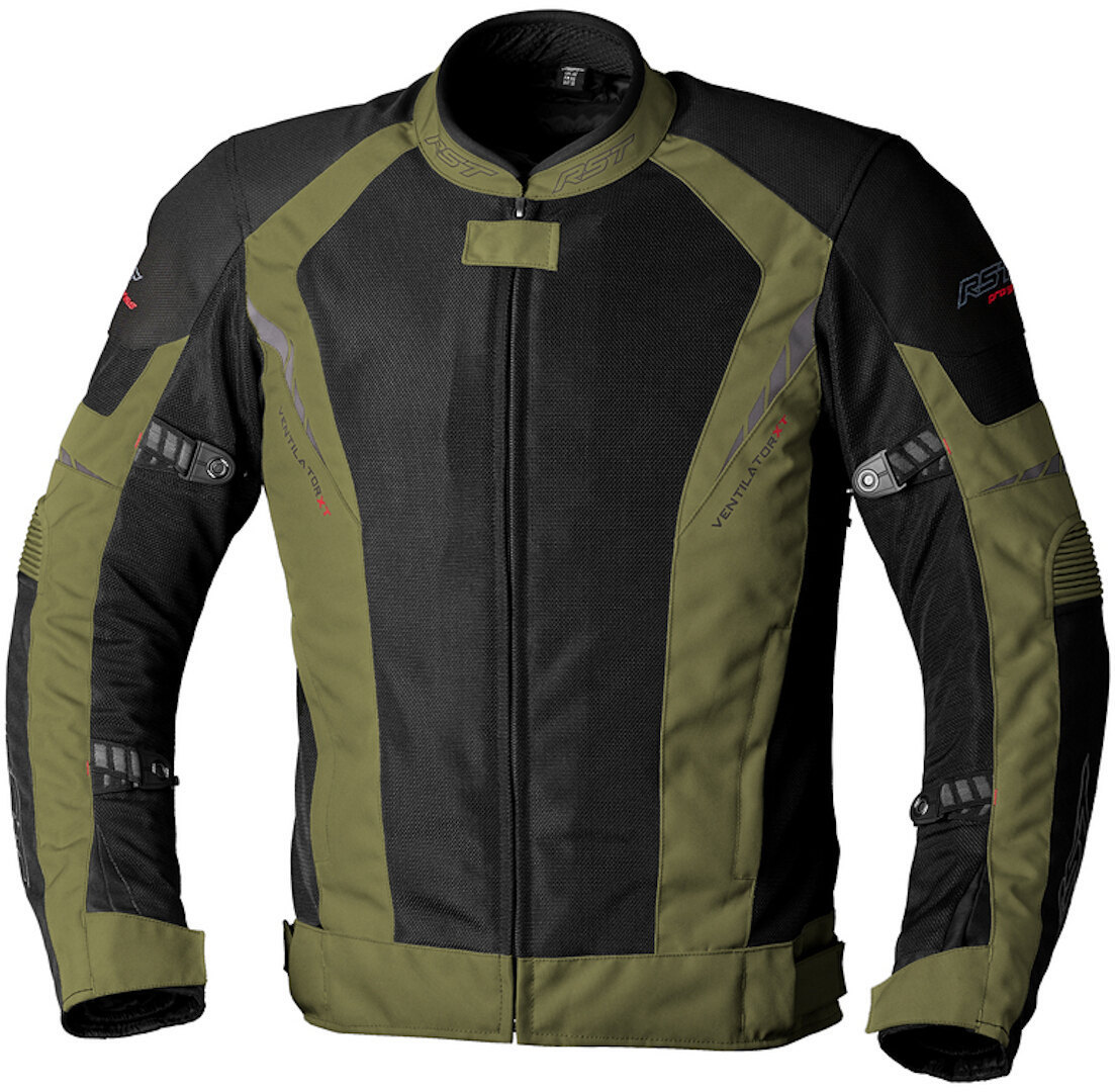 RST Ventilator XT Chaqueta textil de motocicleta, negro-verde, tamaño XL para hombre