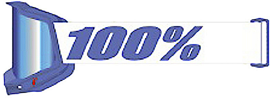 100% Accuri II V2 Chrome Essential Lunettes de motocross, blanc-bleu