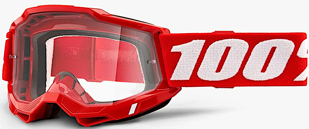 100% Accuri II OTG Essential Lunettes de motocross, blanc-rouge