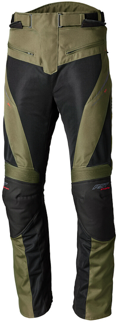 RST Ventilator XT Pantalones textiles de moto, negro-verde, tamaño S para hombre
