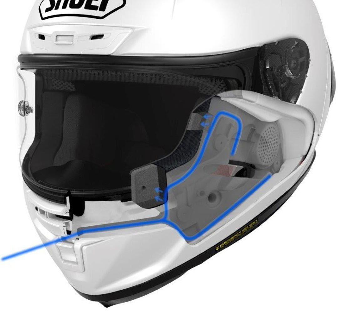 Side view of Shoei X-Fourteen Helmet, white, Size XS for Men