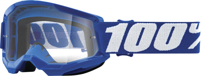 100% Strata 2 Essential Lunettes de motocross pour jeunes, bleu