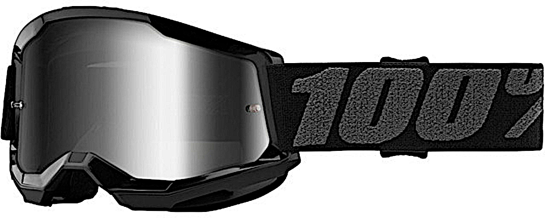 Image of 100% Strata 2 Essential Chrome Occhiali da motocross giovanile, nero