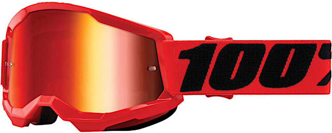 Image of 100% Strata 2 Essential Chrome Occhiali da motocross giovanile, rosso