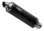 SHARK EXHAUST Trophy элоксированный алюминий / торцевая крышка матовая нержавеющая сталь черный