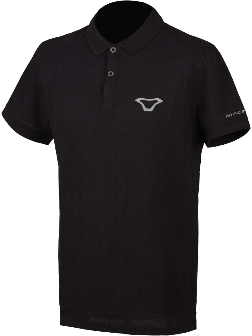Macna Poloshirt, zwart-zilver, afmeting 2XL voor man
