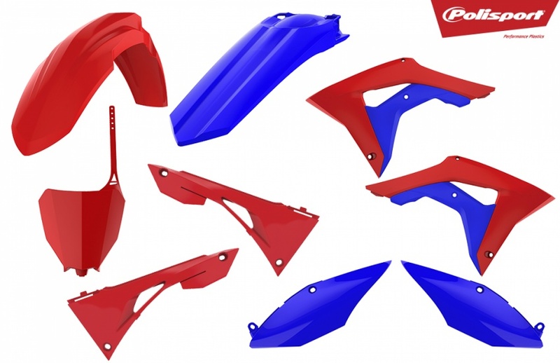POLISPORT Kit plastiques rouge/bleu Honda CRF250/450R