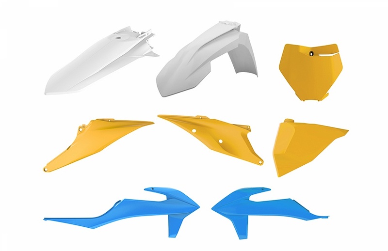 POLISPORT Kit plastique MX Vintage Edition bleu/jaune KTM SX/SX-F