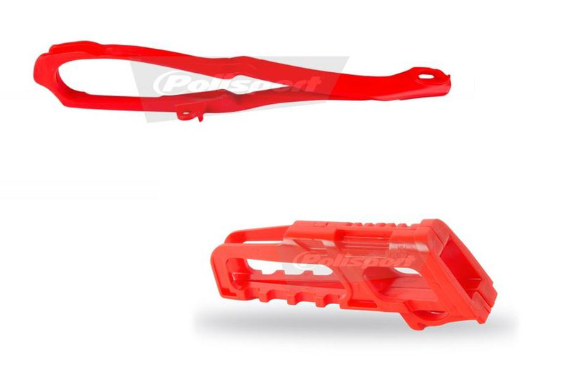 POLISPORT Kit guide chaîne + patin de bras oscillant rouge Honda