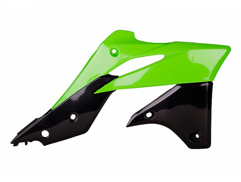 Polisport Unisex Black Radiator Covers Oem Color Green/ Kawasaki Kx250f
