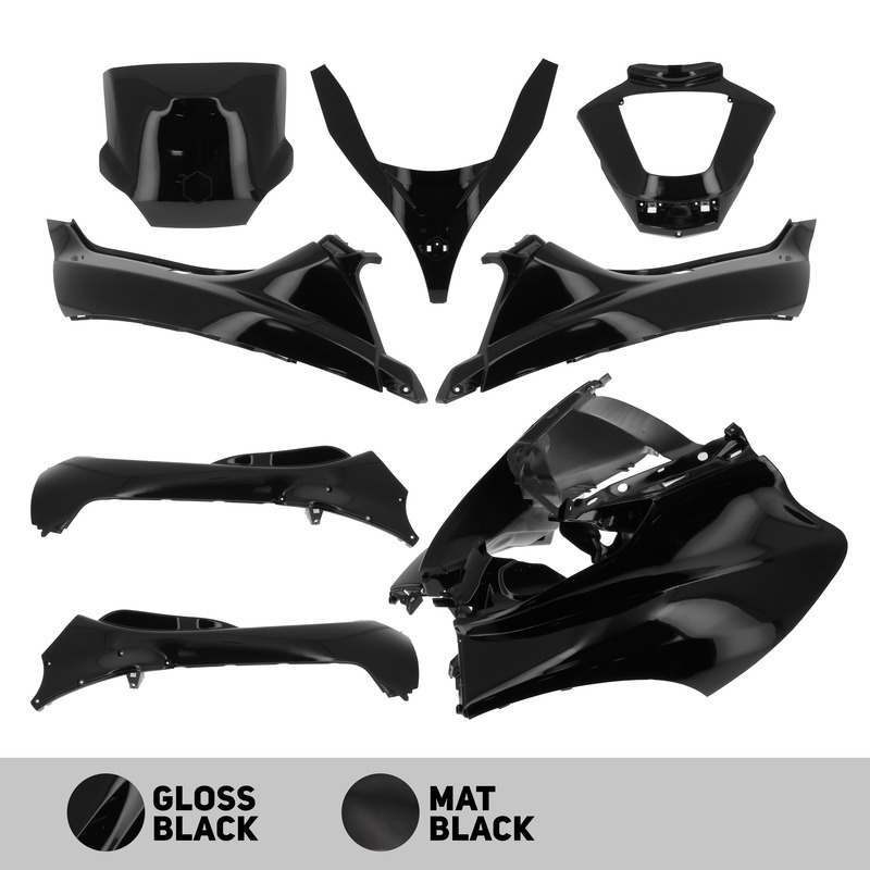 O PARTS Body Kit Matt Black - Piaggio MP3 125/250/300 (11-14) 400 (08-11) 500 (11-13)