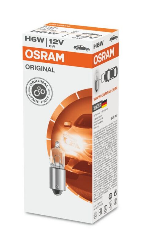 OSRAM Original Line H6W 12V 6W pære - boks med 10