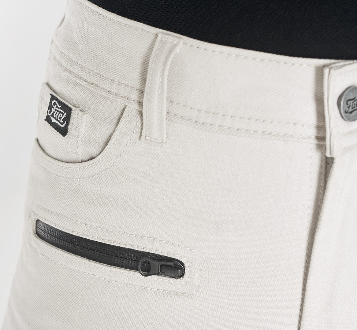Side view of Fuel Sergeant 2 Ladies Motorcycle Textile Pants, white, Size M for Women