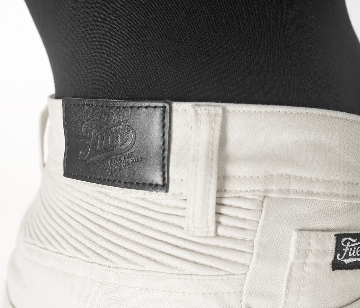 Side view of Fuel Sergeant 2 Ladies Motorcycle Textile Pants, white, Size M for Women