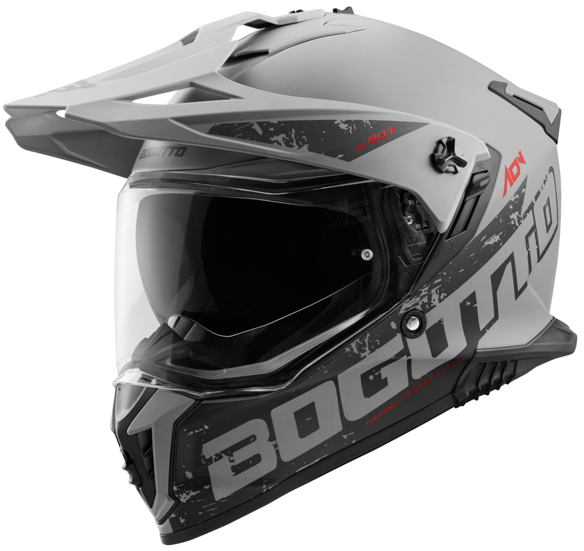 Bogotto FG-601 Duo Шлем эндуро из стекловолокна Матовый серый XXL 