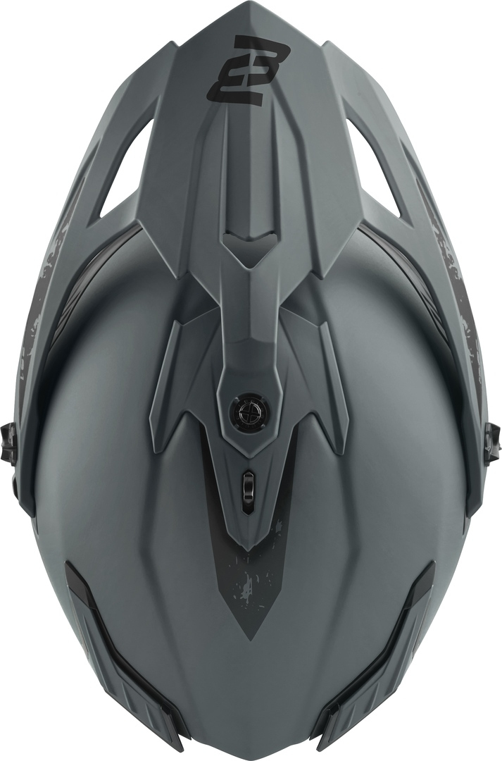Side view of Bogotto FG-601 Duo Fiberglass Enduro Helmet, black-grey, Size XL for Women