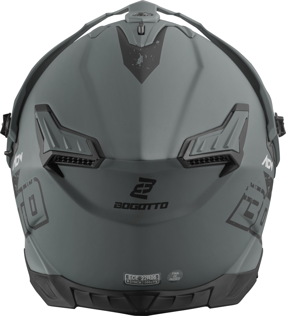 Side view of Bogotto FG-601 Duo Fiberglass Enduro Helmet, black-grey, Size XL for Women
