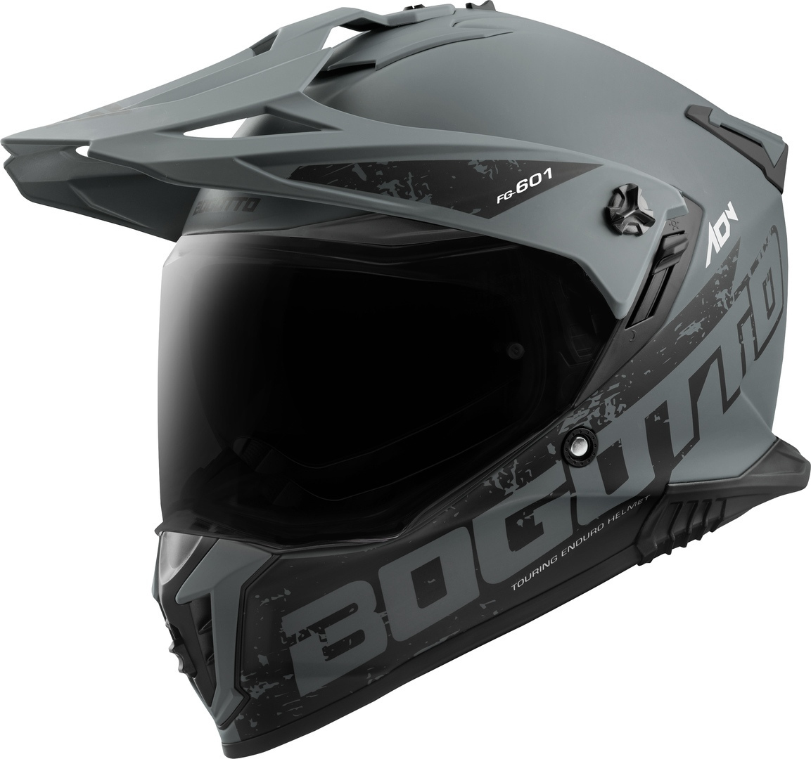 Bogotto FG-601 Duo Fiberglass Enduro Helmet, black-grey, Size XL for Men-image-968768645