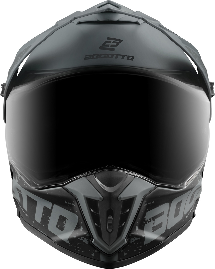 Side view of Bogotto FG-601 Duo Fiberglass Enduro Helmet, black-grey, Size XL for Women