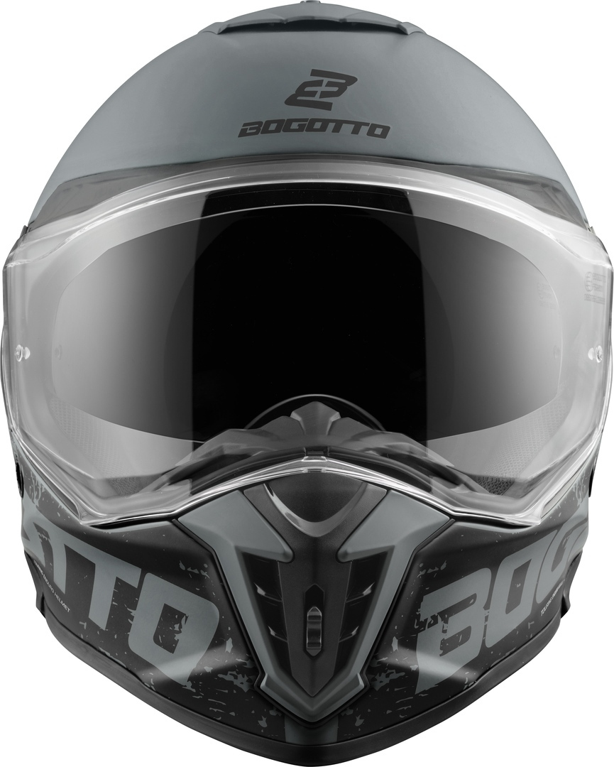 Side view of Bogotto FG-601 Duo Fiberglass Enduro Helmet, black-grey, Size XL for Women