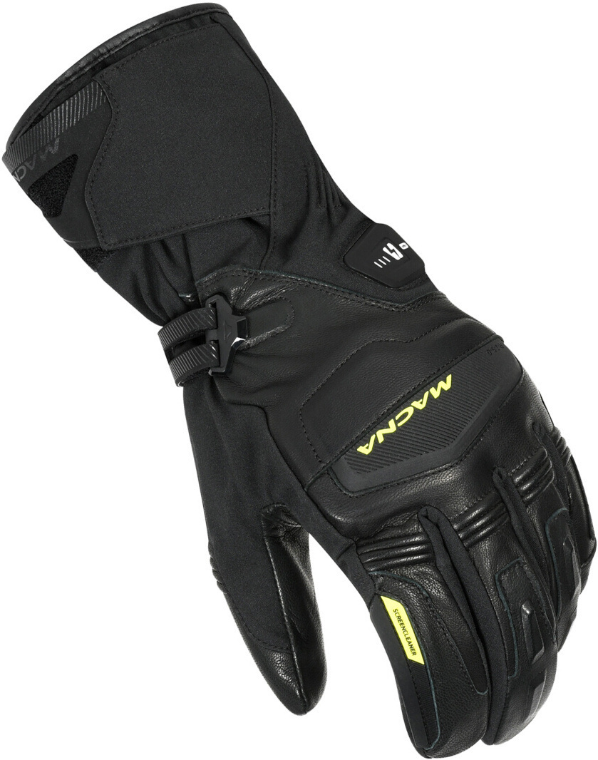 Macna Men's Black Yellow Azra Rtx Heatable Waterproof Motorcycle Gloves, Black-Yellow, For 3XL