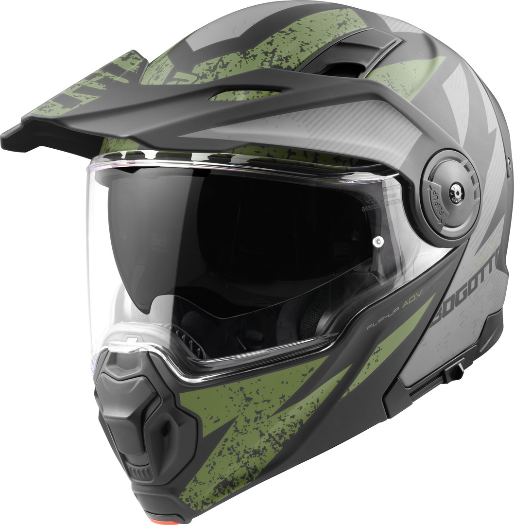 Bogotto FG-102 Safari Шлем эндуро из стекловолокна Черный матовый/Серый/Зеленый M 