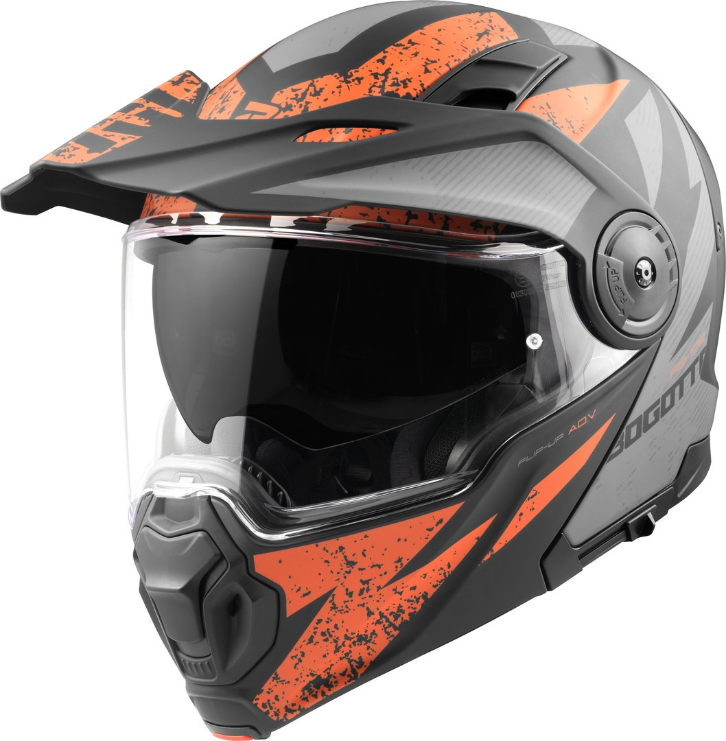Bogotto FG-102 Safari Шлем эндуро из стекловолокна Черный матовый/Серый/Оранжевый XL 