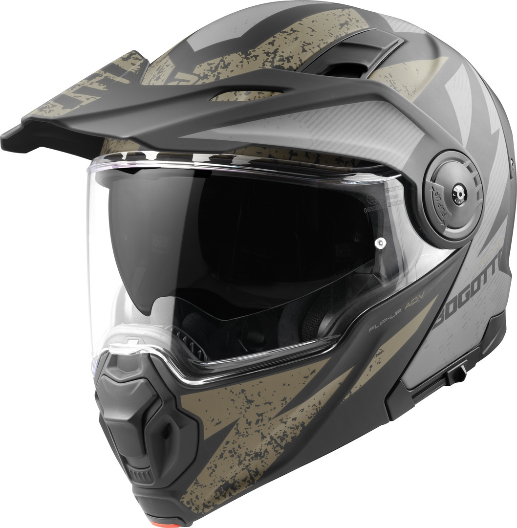 Bogotto FG-102 Safari Шлем эндуро из стекловолокна Черный матовый/Серый/Коричневый S 