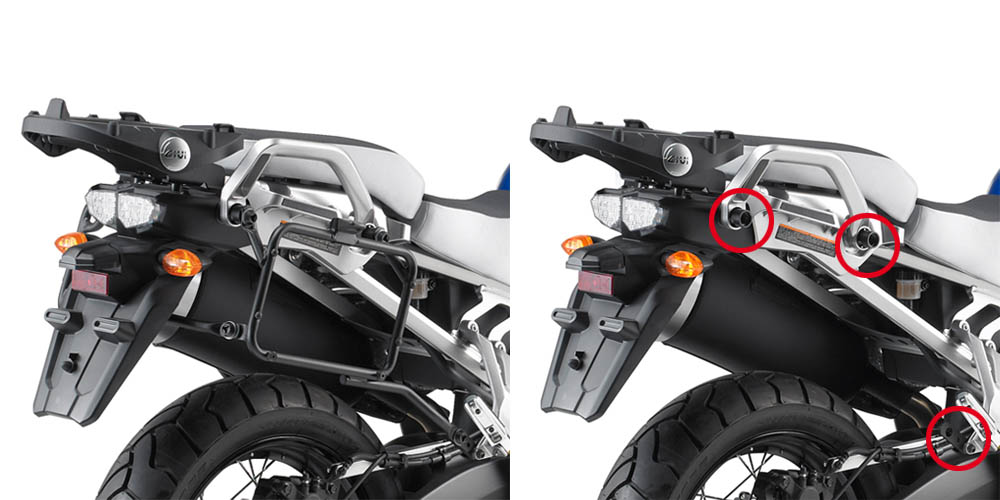 Porte-valise latérale GIVI amovible pour boîtier monokey pour différents modèles Yamaha (voir description)