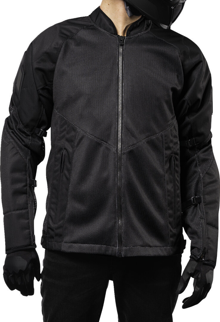 Side view of Icon Mesh AF 2023 Motorcycle Textile Jacket, black, Size S for Men