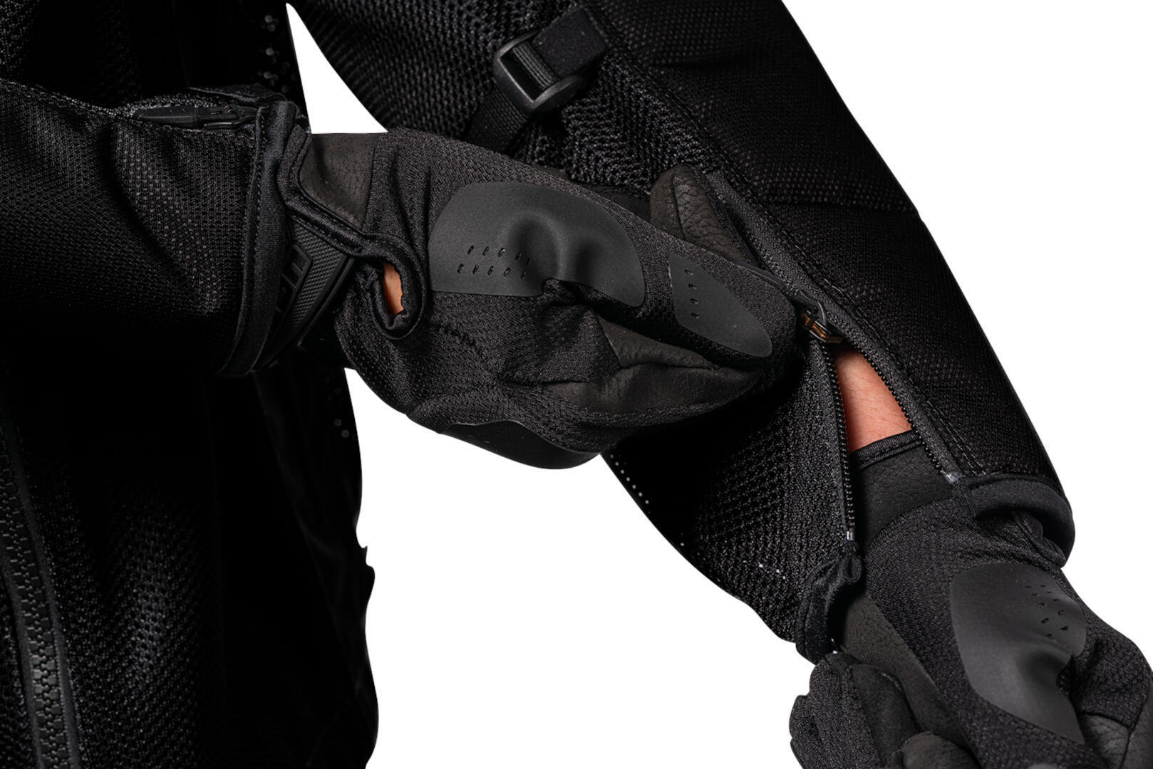 Side view of Icon Mesh AF 2023 Motorcycle Textile Jacket, black, Size S for Men