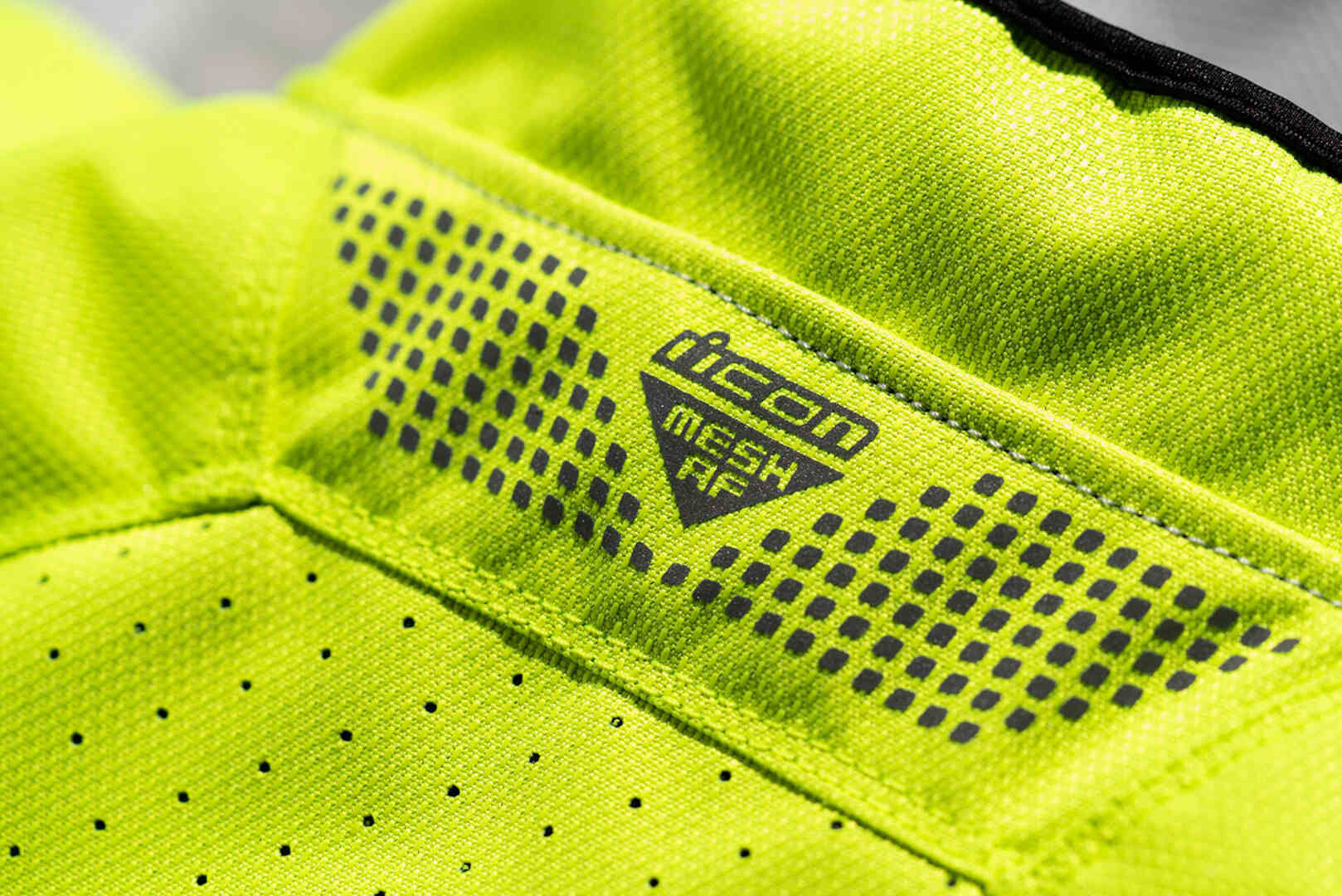 Side view of Icon Mesh AF 2023 Motorcycle Textile Jacket, grey-yellow, Size S for Men
