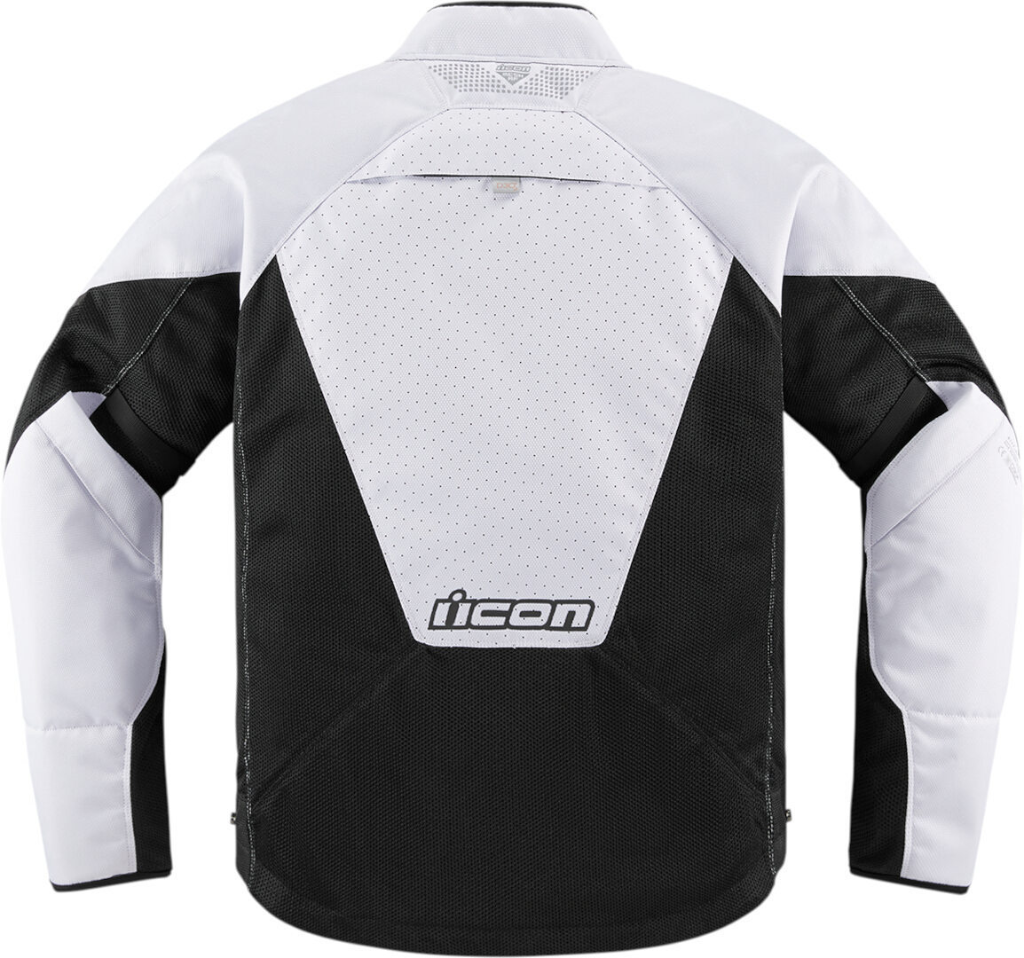 Side view of Icon Mesh AF 2023 Motorcycle Textile Jacket, black-white, Size L for Men