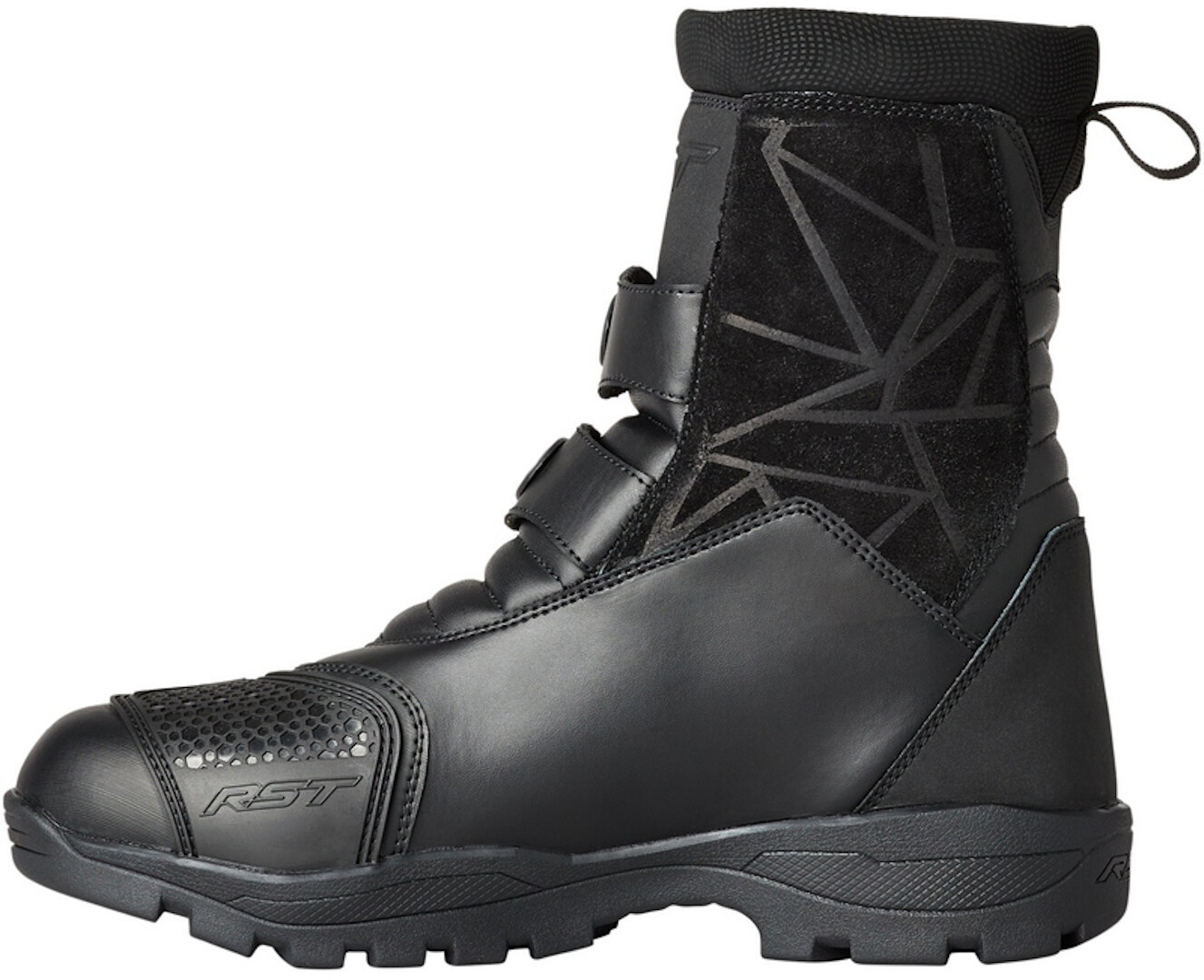 Side view of RST Adventure-X Mid WP Motorcycle Boots, black, Size 47 for Men