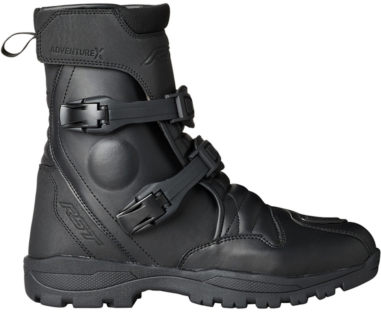 Side view of RST Adventure-X Mid WP Motorcycle Boots, black, Size 47 for Men