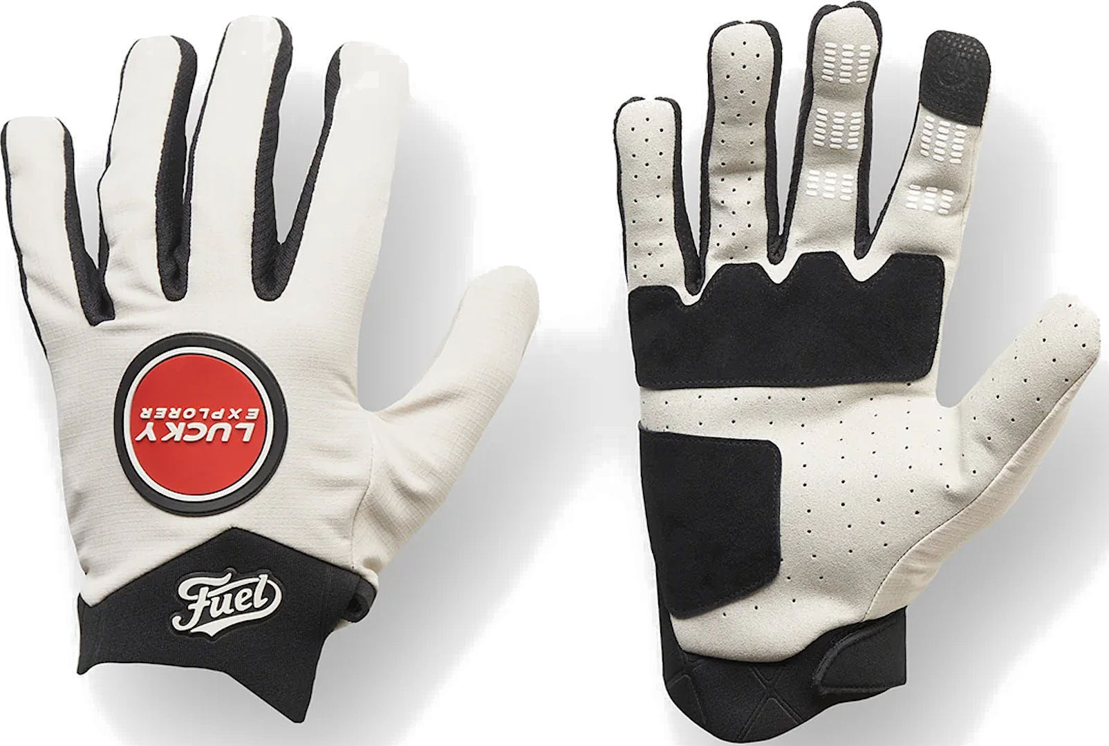 Fuel Endurage Lucky Explorer Gants de motocross, blanc-rouge, taille 3XL pour Hommes