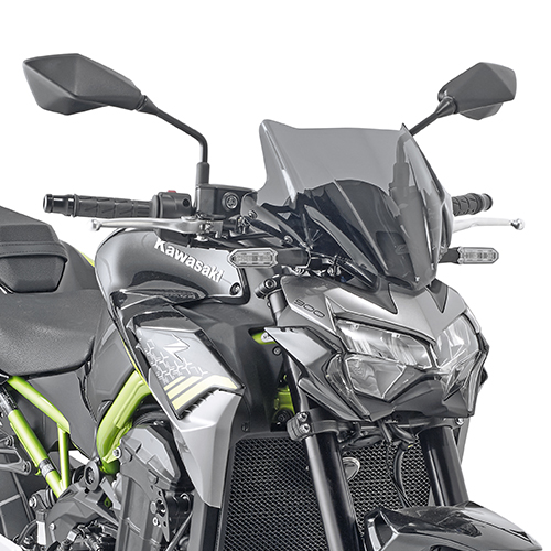 Pare-brise GIVI teinté, 280 x 365 mm (HxL), ABE 38665 pour Honda CB 500 F (19-21), Kawasaki Z 900 (20-21) Pare-brise