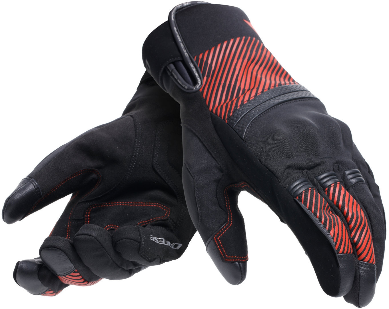 Dainese Men's Black Red Fulmine D-Dry Motorcycle Gloves, Black-Red, For 3XL