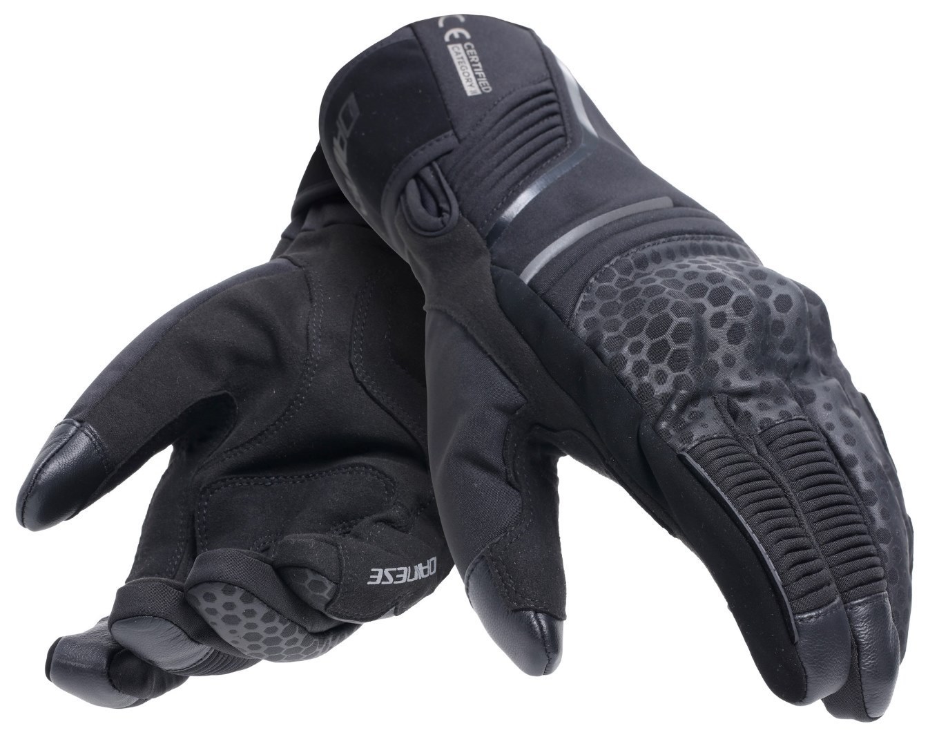 Dainese Men's Black Tempest 2 D-Dry Motorcycle Gloves Long, For Large