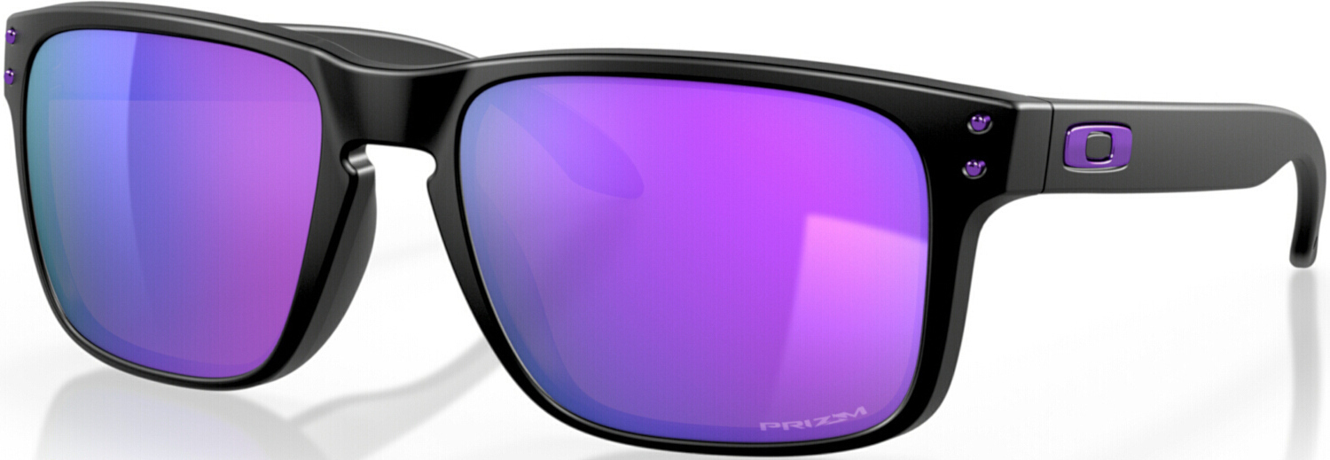 Oakley Holbrook Matte Black Violet Prizm Sunglasses, black-purple for Men-image-533523880