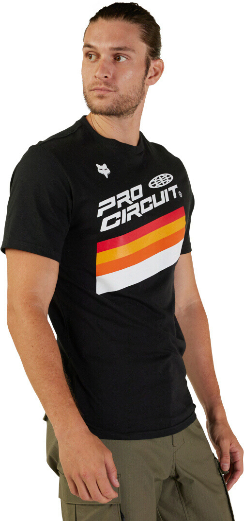 Side view of FOX Pro Circuit Premium 2023 T-Shirt, black, Size S for Men