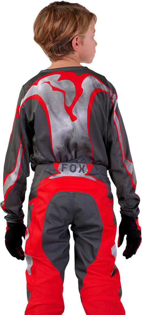 Side view of FOX 180 Atlas Youth Motocross Jersey, grey-red, Size XL