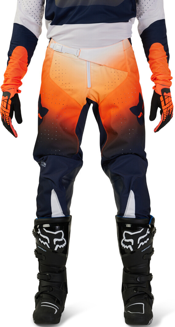 Side view of FOX 360 Revise Motocross Pants, blue-orange, Size 28 for Men
