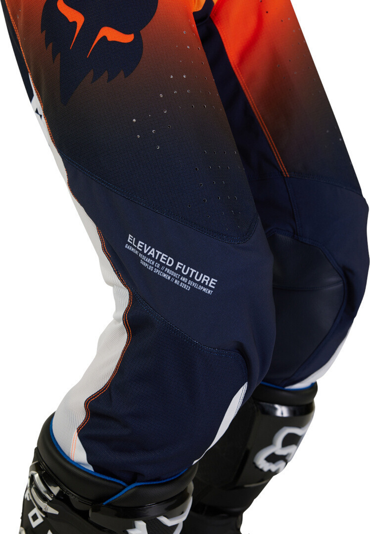 Side view of FOX 360 Revise Motocross Pants, blue-orange, Size 28 for Men