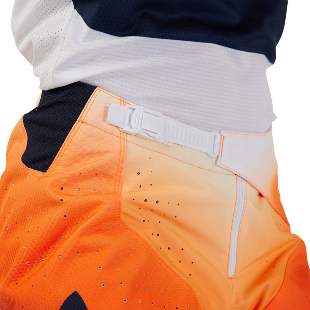 Side view of FOX 360 Revise Motocross Pants, blue-orange, Size 28 for Men