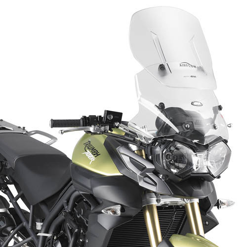 GIVI Airflow pare-brise transparent, 485-605 mm de haut 455 mm de large pour Triumph Tiger 800/XC/XR (11-17) Pare-brise