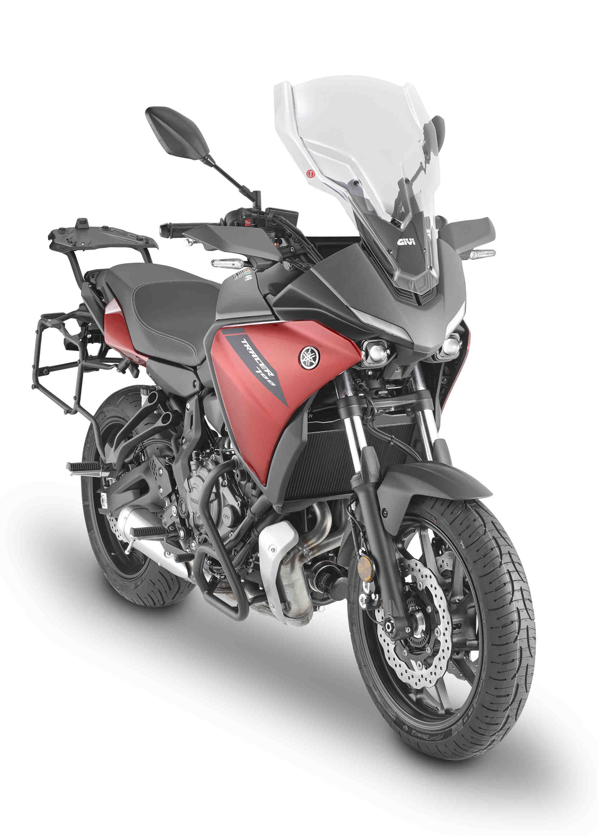 Pare-brise GIVI transparent, 550 mm de haut, 410 mm de large pour Yamaha Tracer 700 (20-21), ABE i.V. Pare-brise