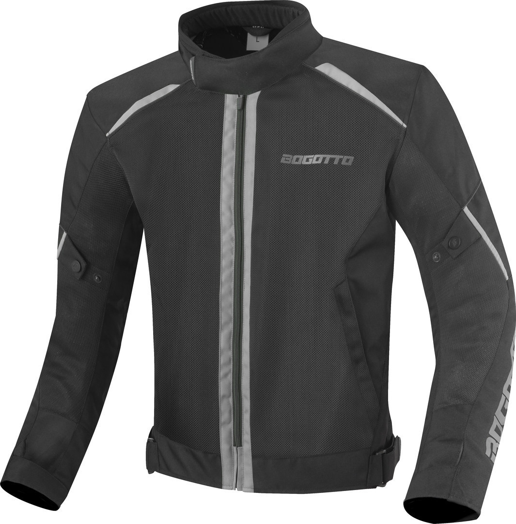Bogotto Blaze-Air Blouson textile de moto, noir-gris, taille 3XL pour Hommes