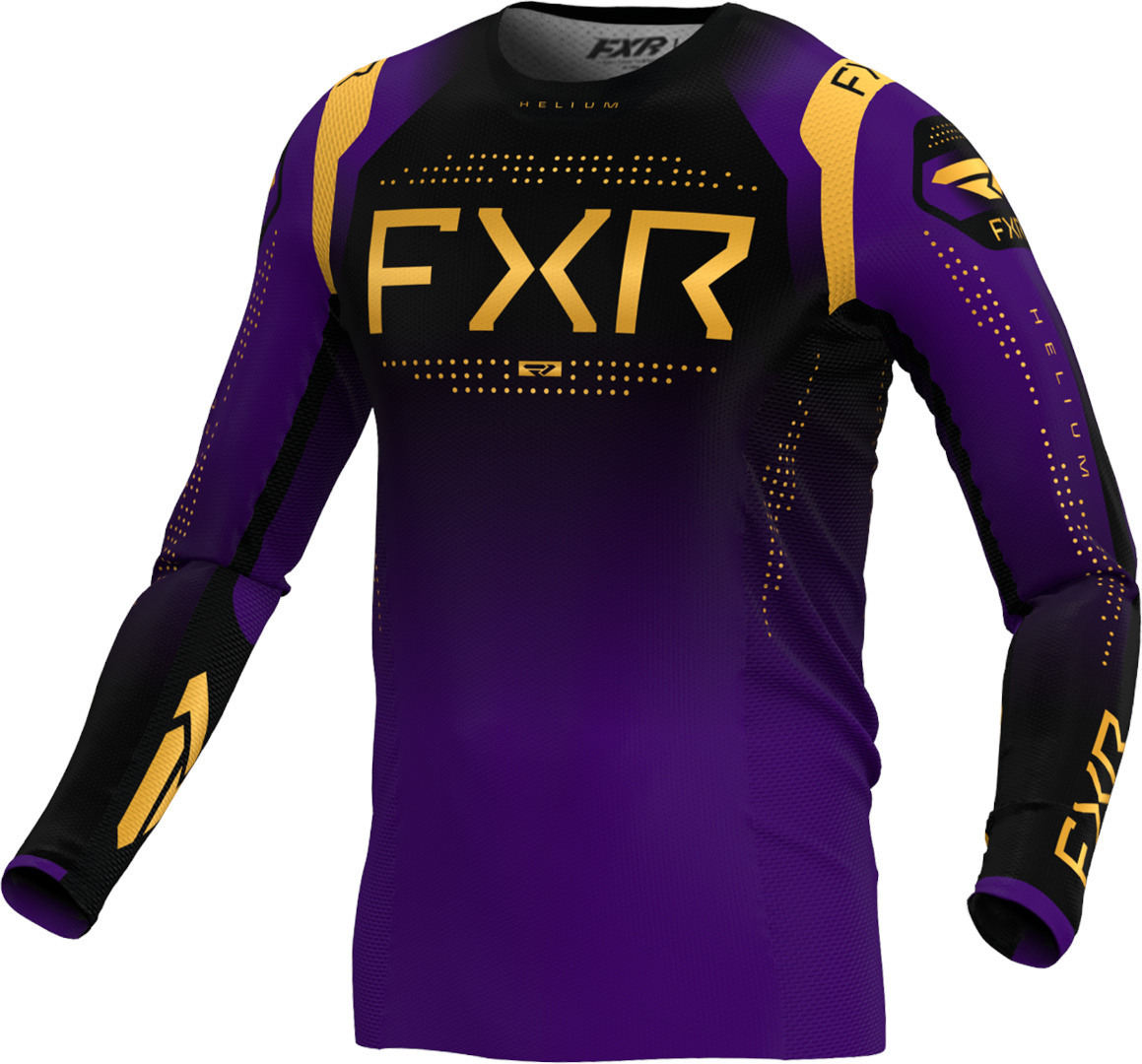 FXR Helium 2024 Мотокросс Джерси Черный/фиолетовый/золотой XS 