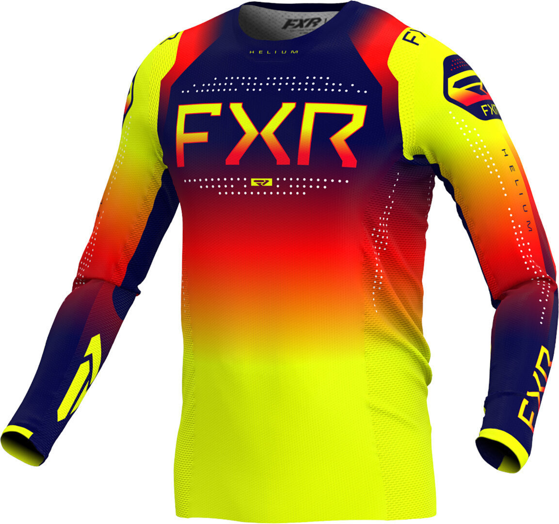 FXR Helium 2024 Youth Maillot de motocross, rouge-bleu-jaune, taille L